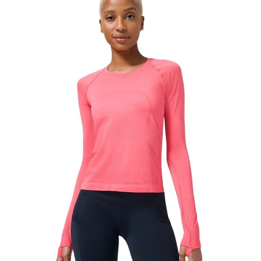Lululemon Swiftly Tech Long-Sleeve Shirt 2.0 Race Length Guava Pink Coral Size 6